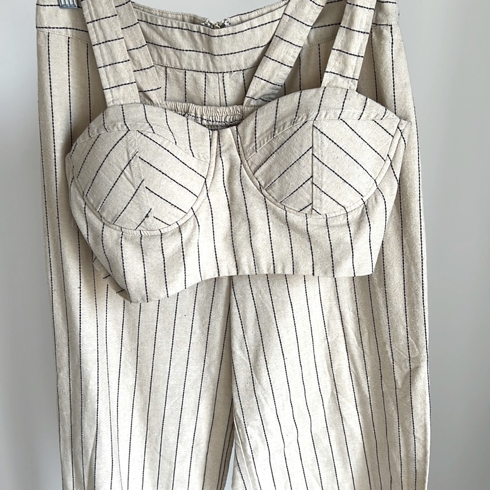Windsor Two-Piece Linen Striped Set